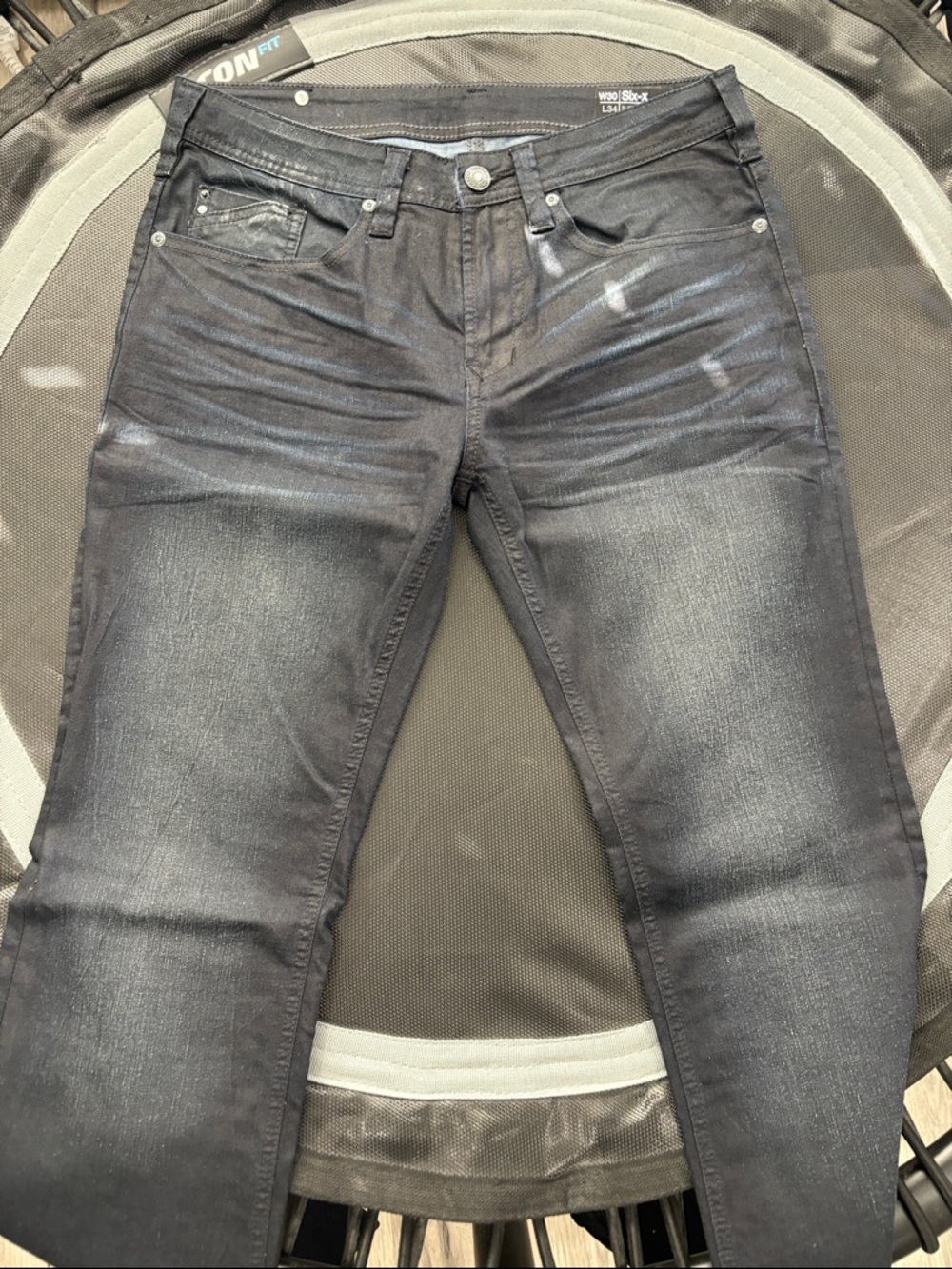 Buffalo David Bitton Men's Black Washed Skinny Jeans 30 x 34L